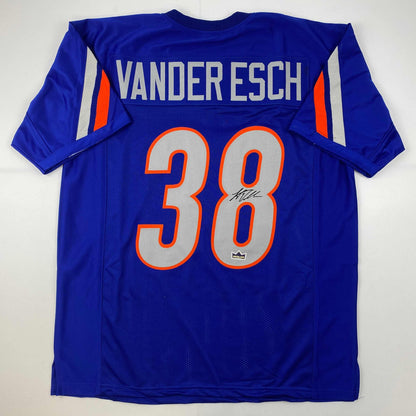 Facsimile Autographed Leighton Vander Esch Boise State Blue Reprint Laser Auto College Football Jersey Size Men's XL