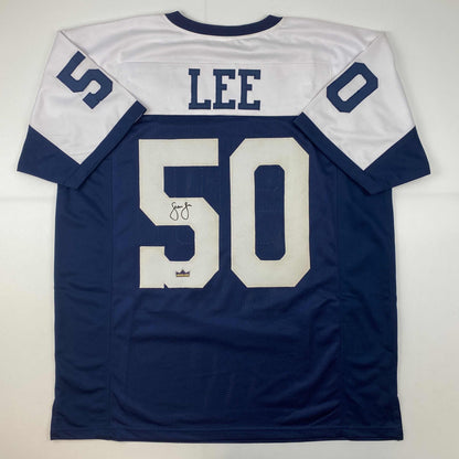 Facsimile Autographed Sean Lee Dallas Thanksgiving Day Reprint Laser Auto Football Jersey Size Men's XL