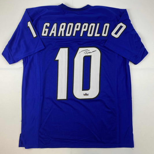 Facsimile Autographed Jimmy Garoppolo Eastern Illinois Blue Reprint Laser Auto College Football Jersey Size Men's XL