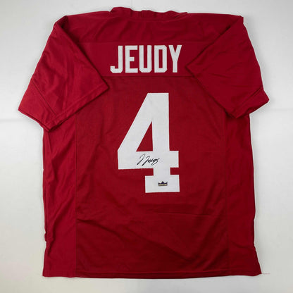 Facsimile Autographed Jerry Jeudy Alabama Red Reprint Laser Auto College Football Jersey Size Men's XL