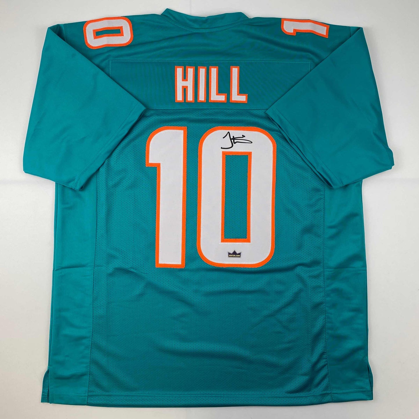 Facsimile Autographed Tyreek Hill Miami Teal Reprint Laser Auto Football Jersey Size Men's XL