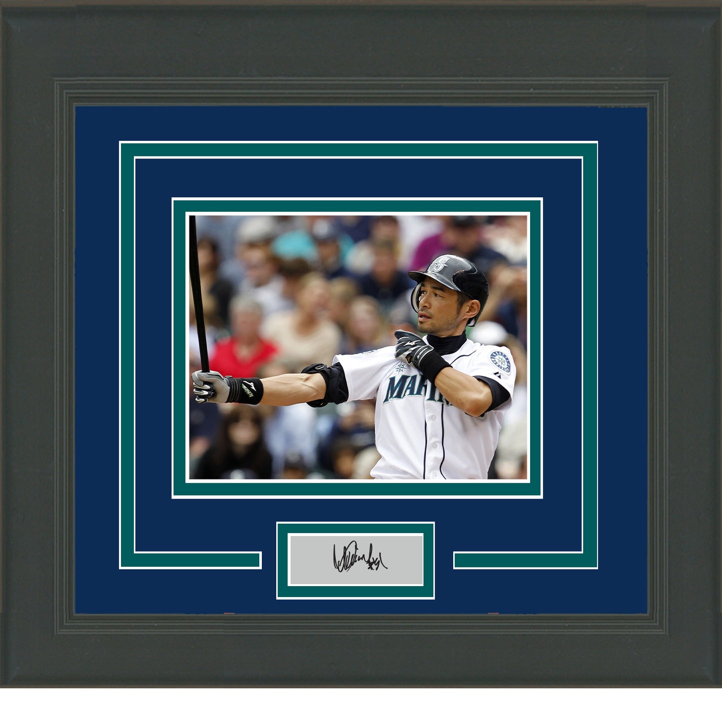 Framed Ichiro Suzuki Facsimile Laser Engraved Signature Auto Seattle Mariners 11x14 Baseball Photo