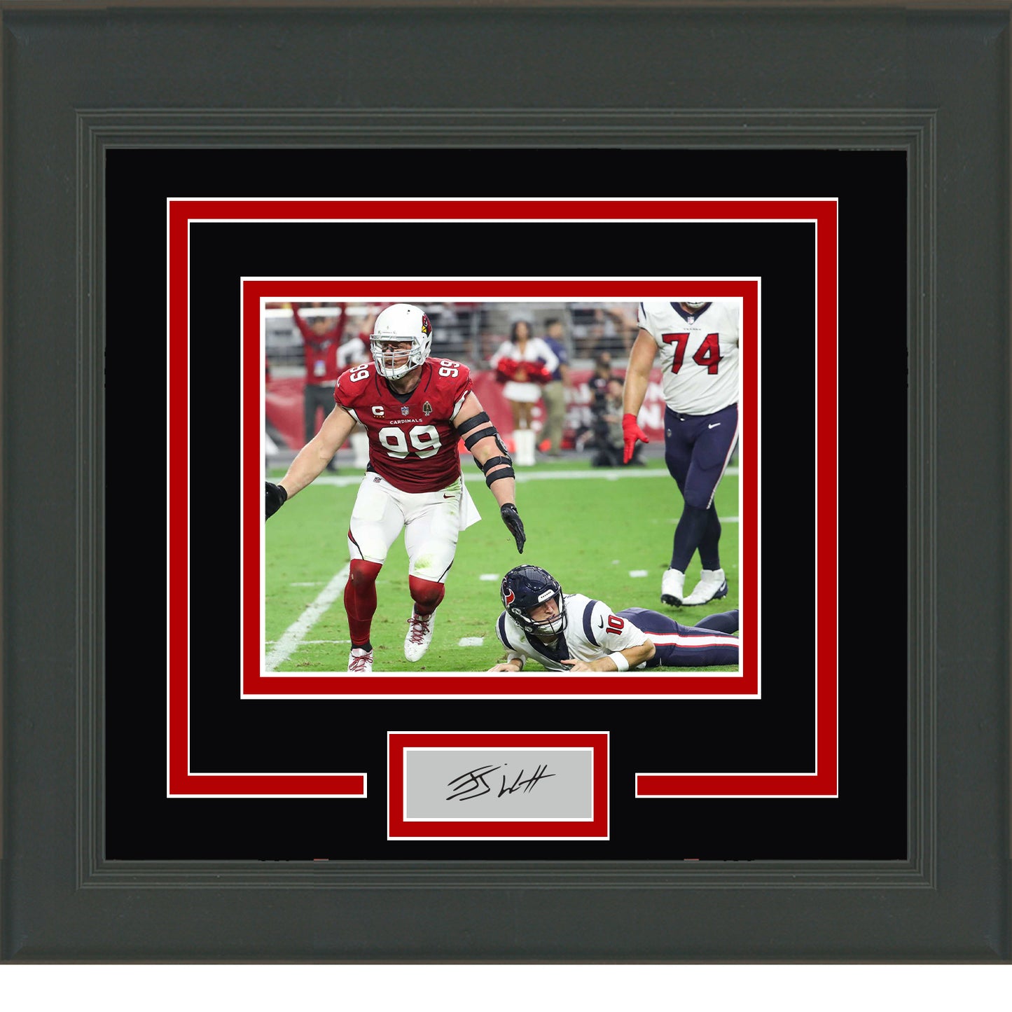 Framed J.J. Watt Facsimile Laser Engraved Signature Auto Arizona Cardinals 11x14 Football Photo