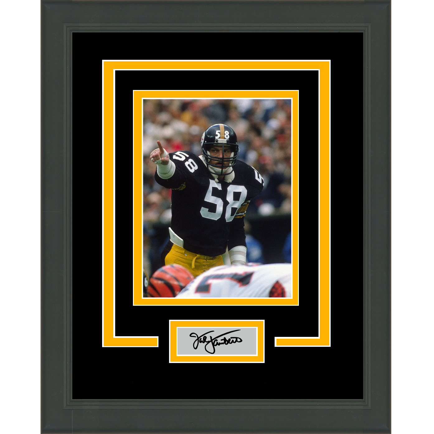 Framed Jack Lambert Facsimile Laser Engraved Signature Auto Pittsburgh Steelers 11x14 Football Photo