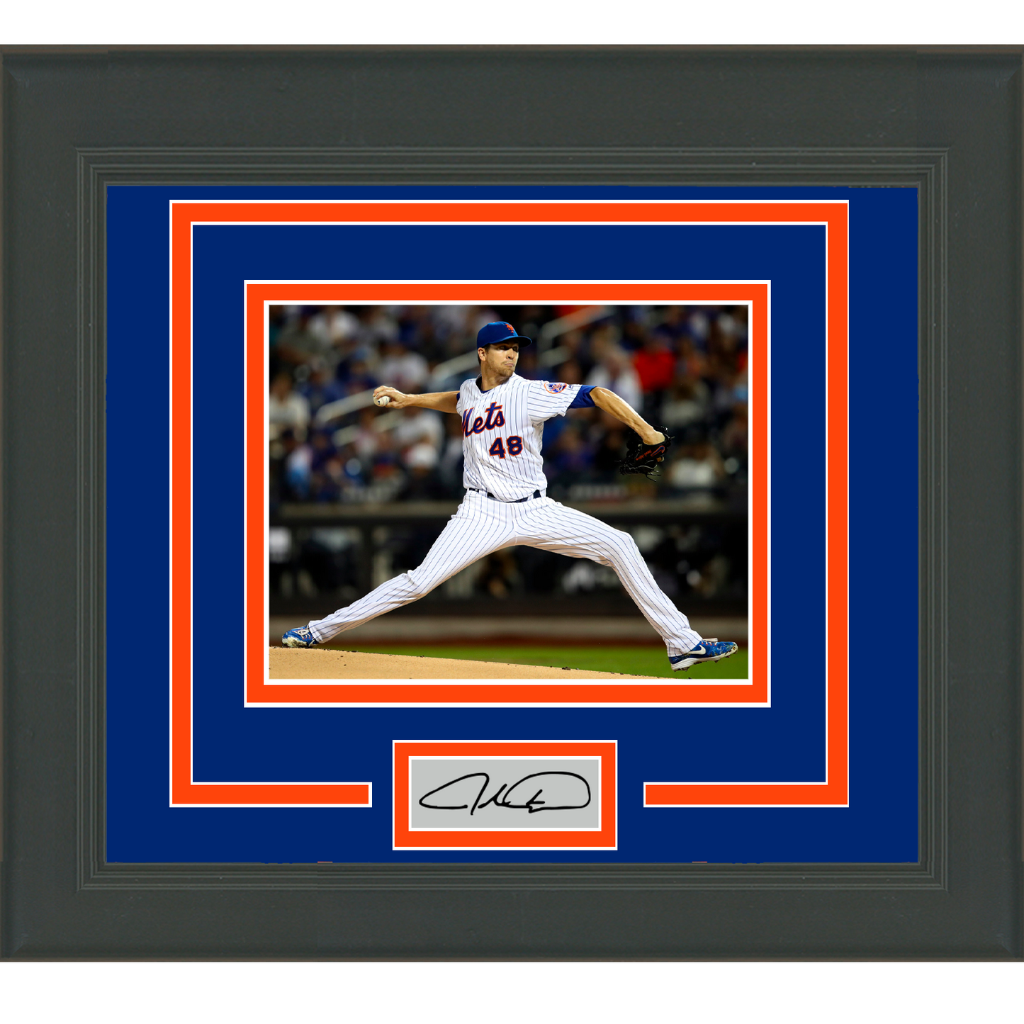 Framed Jacob deGrom Facsimile Laser Engraved Signature Auto New York Mets 11x14 Baseball Photo