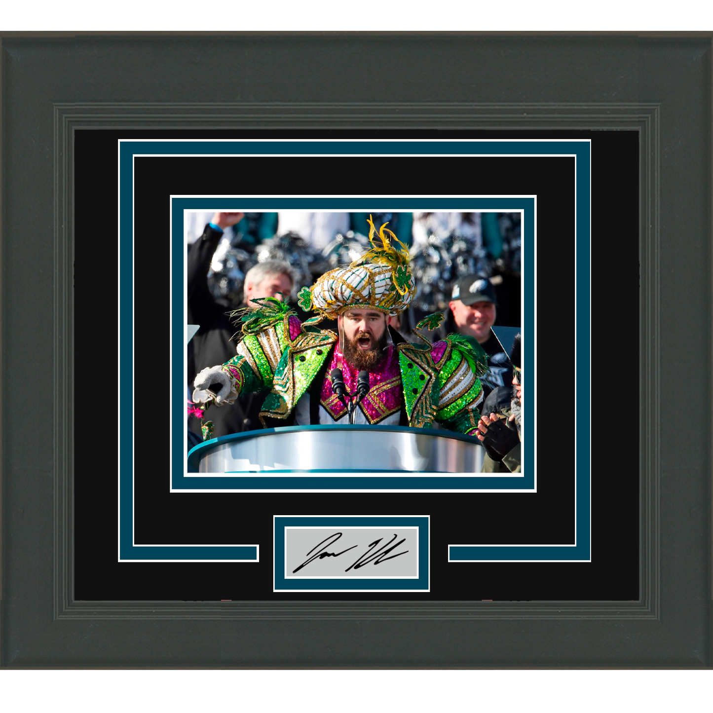 Framed Jason Kelce Facsimile Laser Engraved Signature Auto Philadelphia Eagles 11x14 Football Photo