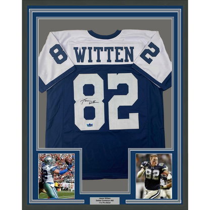 Framed Facsimile Autographed Jason Witten 35x39 Dallas Thanksgiving Day Reprint Laser Auto Football Jersey
