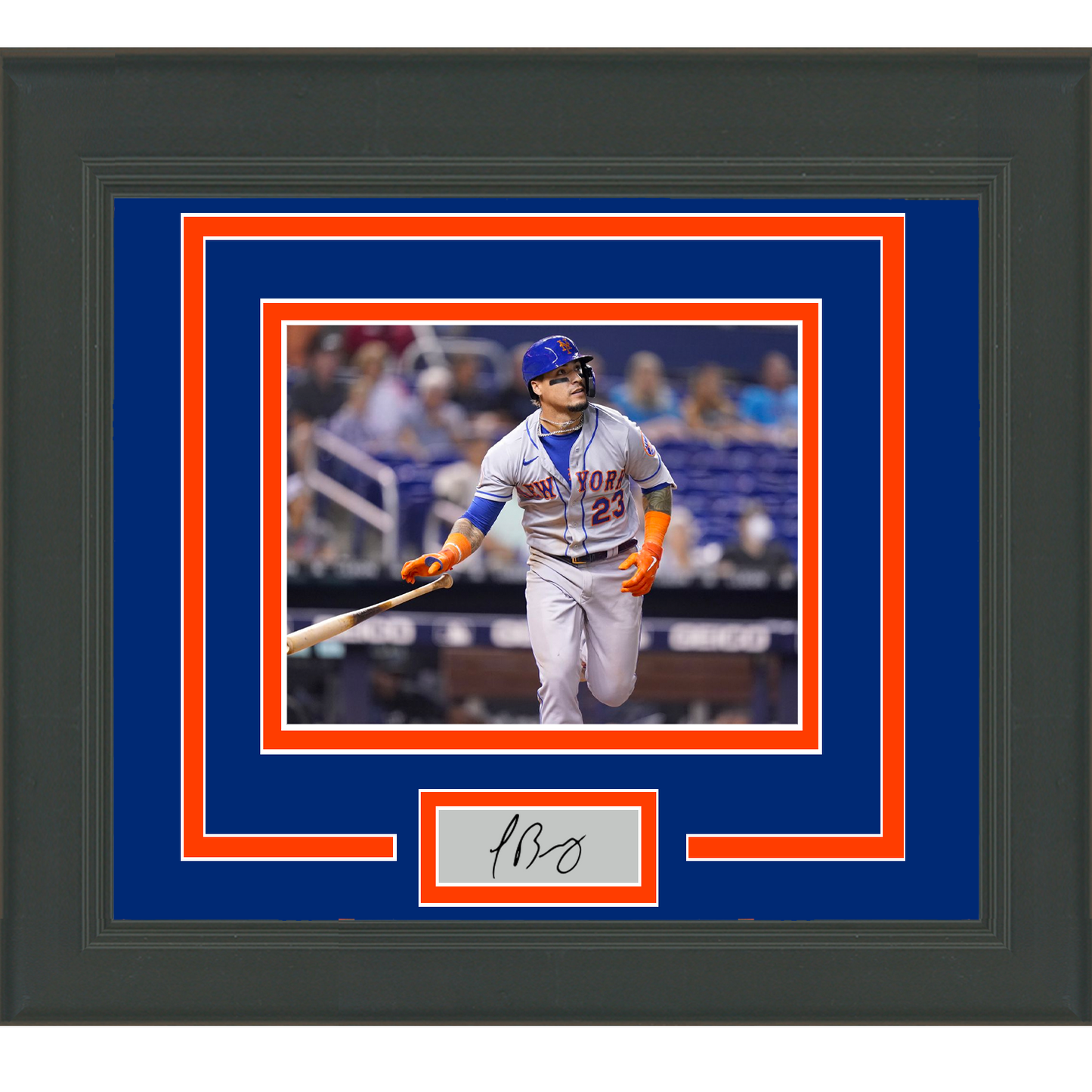 Framed Javier Baez Facsimile Laser Engraved Signature Auto New York Mets 11x14 Baseball Photo