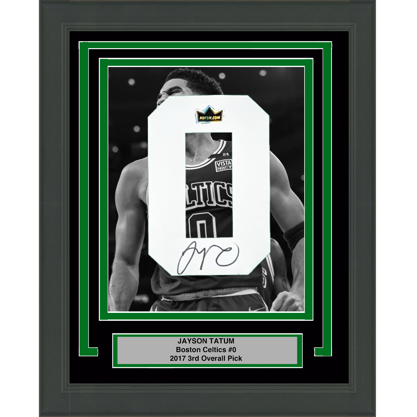 Framed Jayson Tatum Facsimile Autographed Jersey Number 20x24 Boston Celtics Reprint Laser Auto Basketball Photo