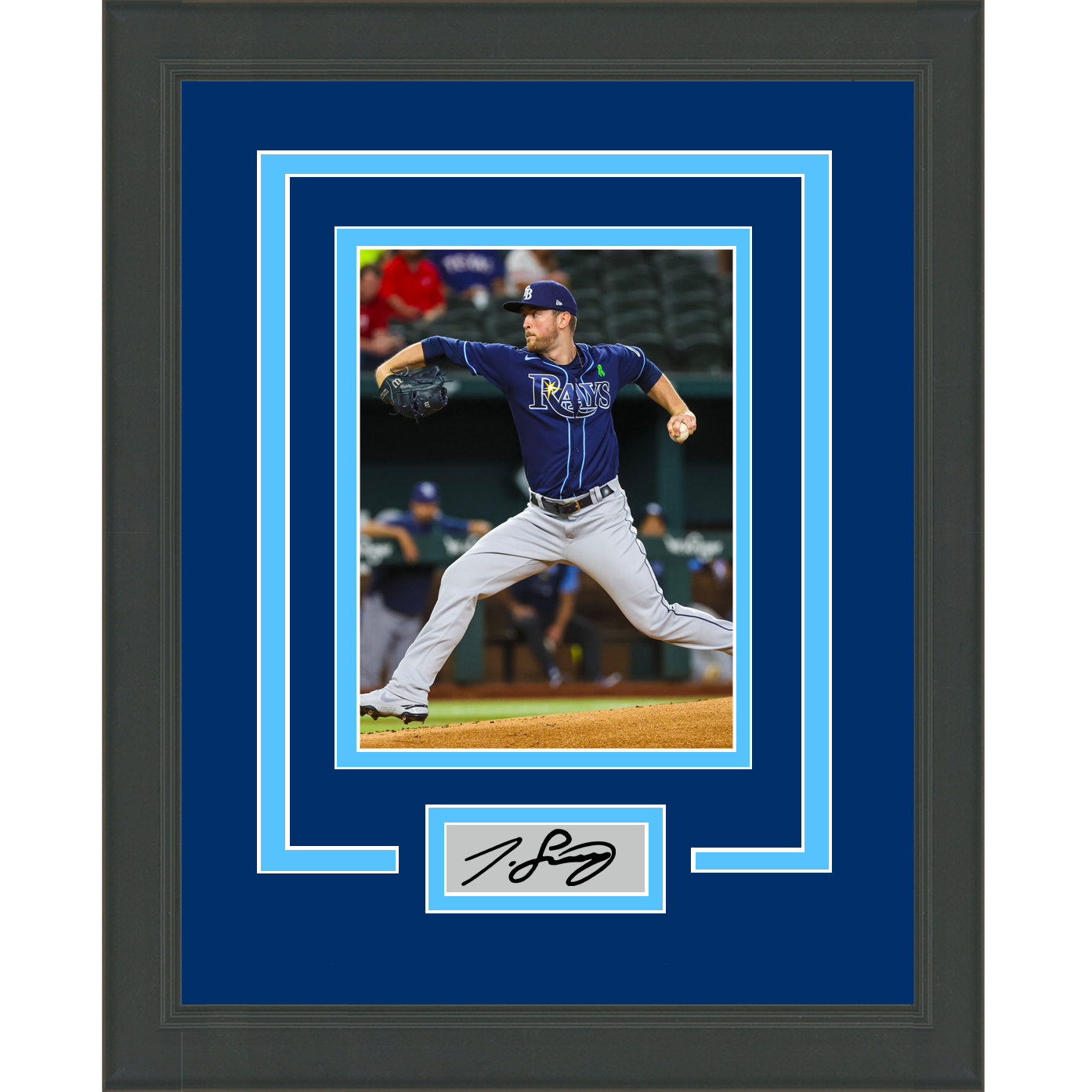Framed Jeffrey Springs Facsimile Laser Engraved Signature Auto Tampa Bay Rays 11x14 Baseball Photo
