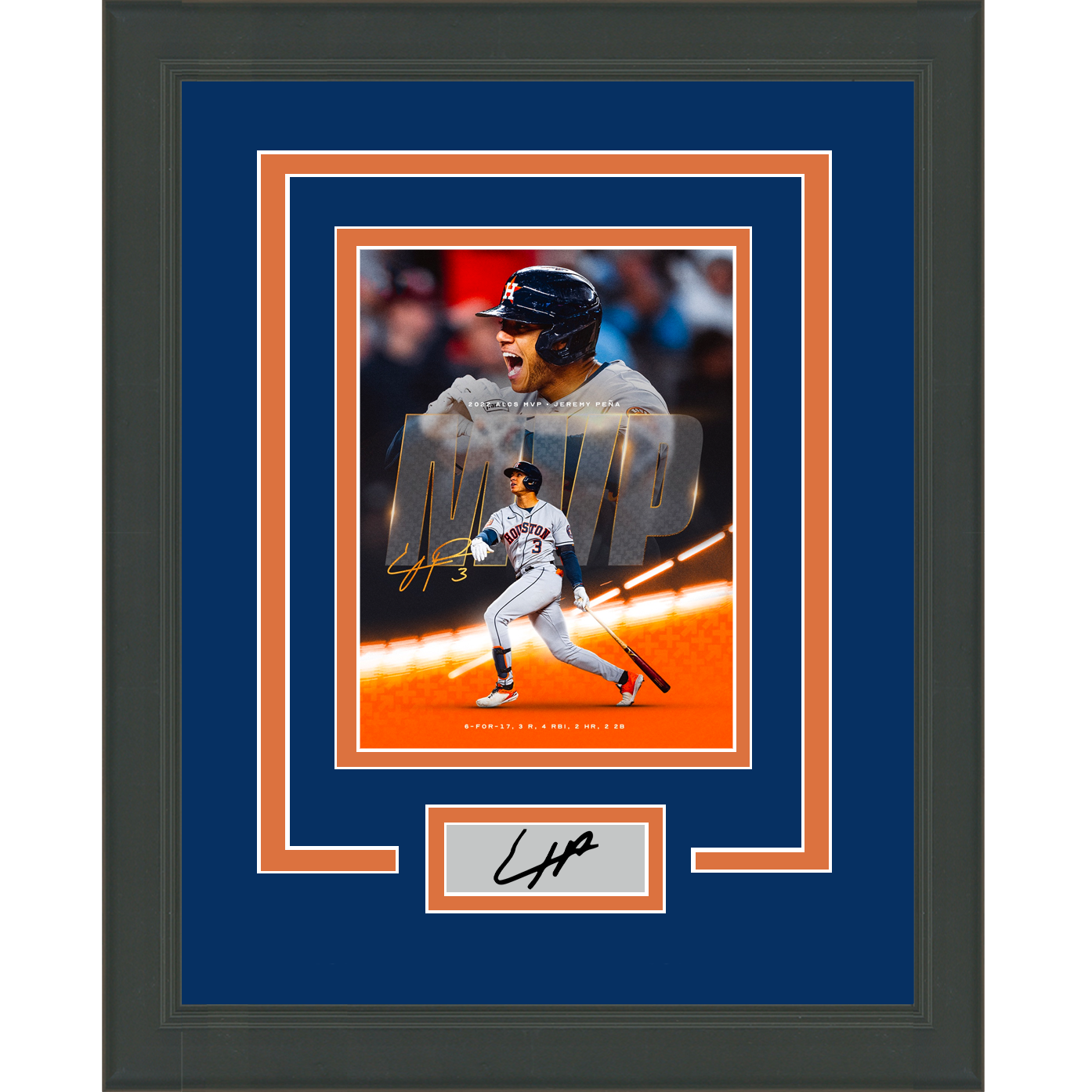 Framed Jeremy Pena ALCS MVP Facsimile Laser Engraved Signature Auto Houston Astros 11x14 Baseball Photo