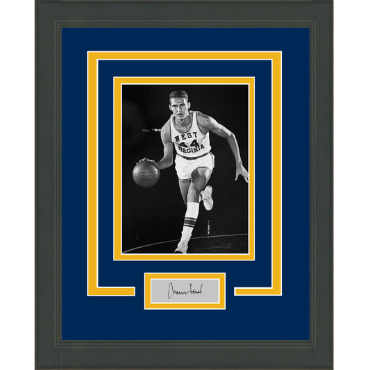 Framed Jerry West Facsimile Laser Engraved Signature Auto West Virginia Mountaineers 11x14 Basketball Photo