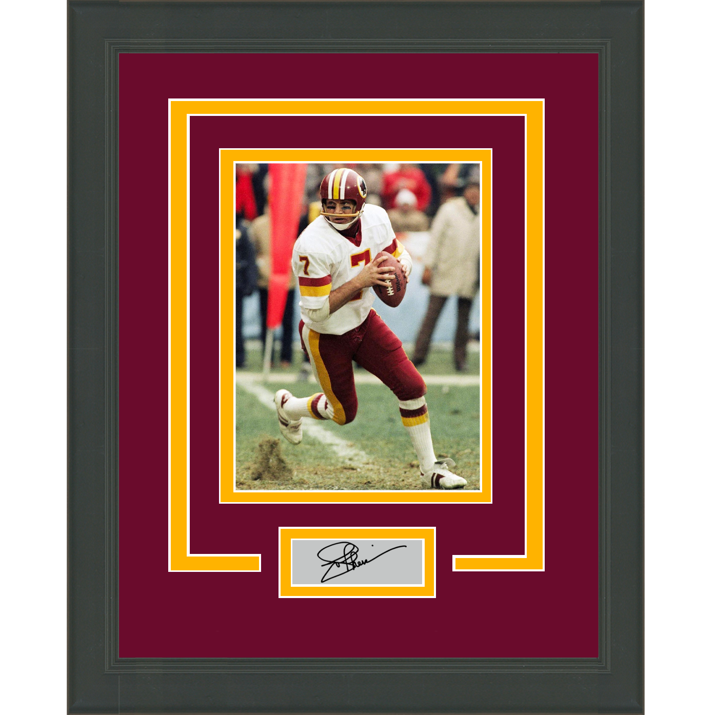 Framed Joe Theismann Facsimile Laser Engraved Signature Auto Washington Commanders 11x14 Football Photo