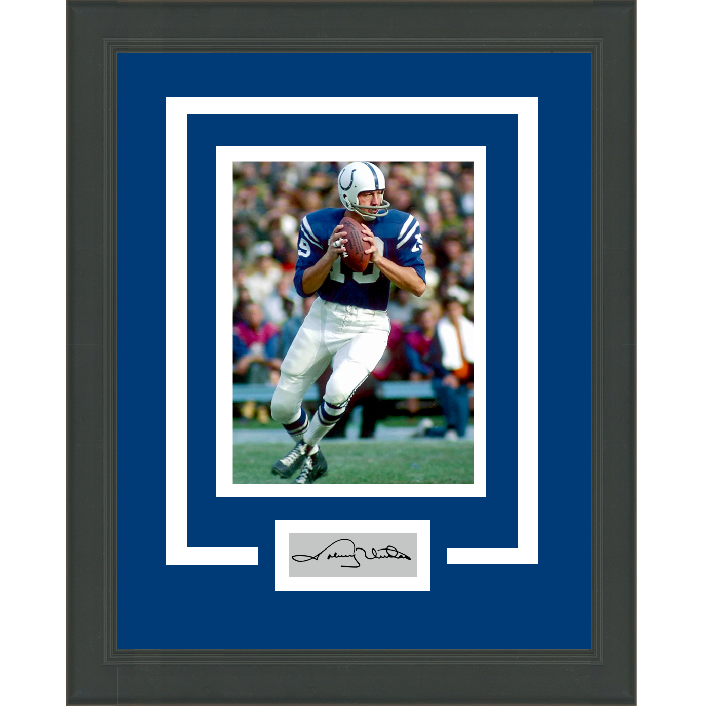 Framed Johnny Unitas Facsimile Laser Engraved Signature Auto Indianapolis Colts 11x14 Football Photo