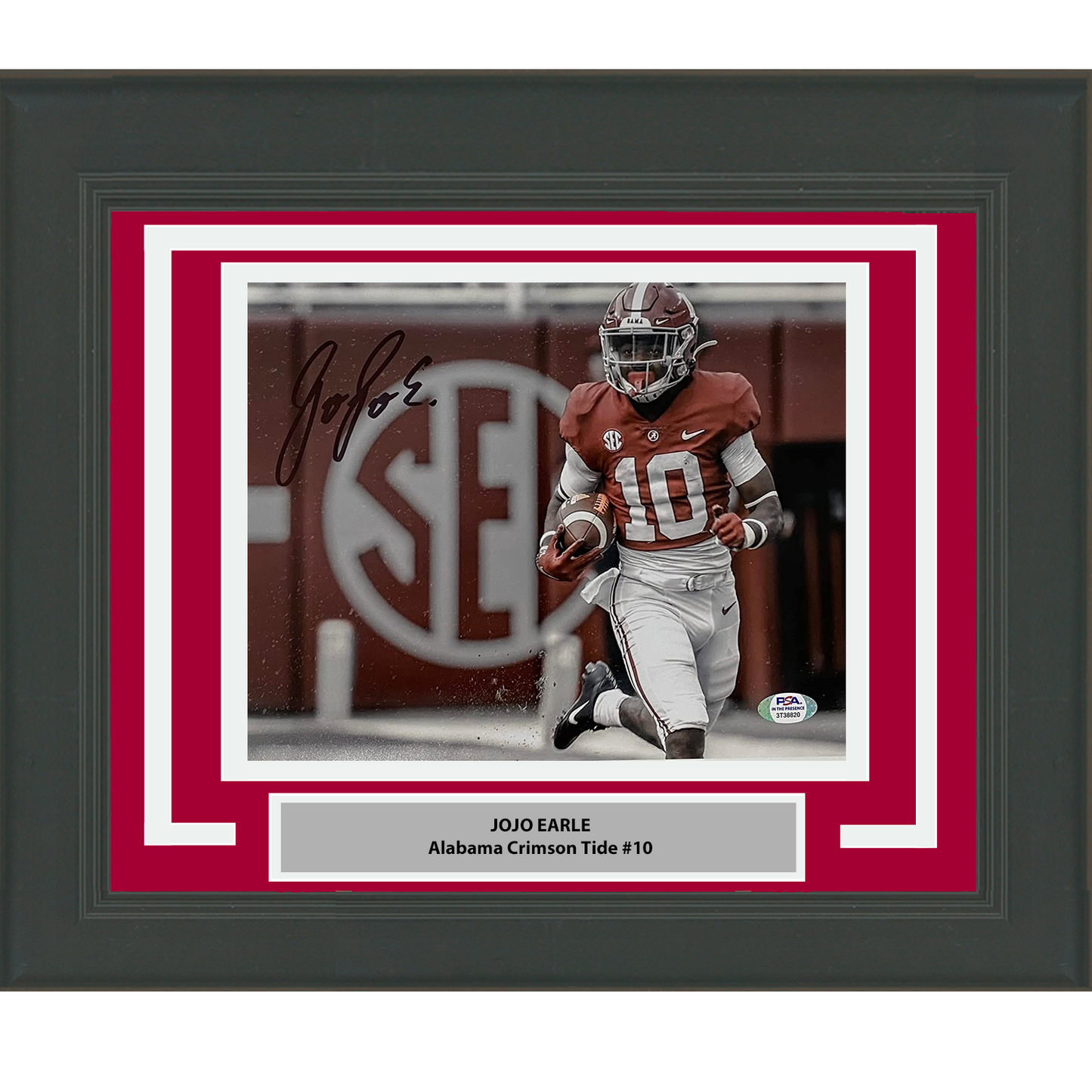 Framed Autographed/Signed JoJo Earle Alabama Crimson Tide 8x10 College Football Photo PSA/DNA COA #2