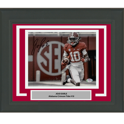 Framed Autographed/Signed JoJo Earle Alabama Crimson Tide 8x10 College Football Photo PSA/DNA COA #2