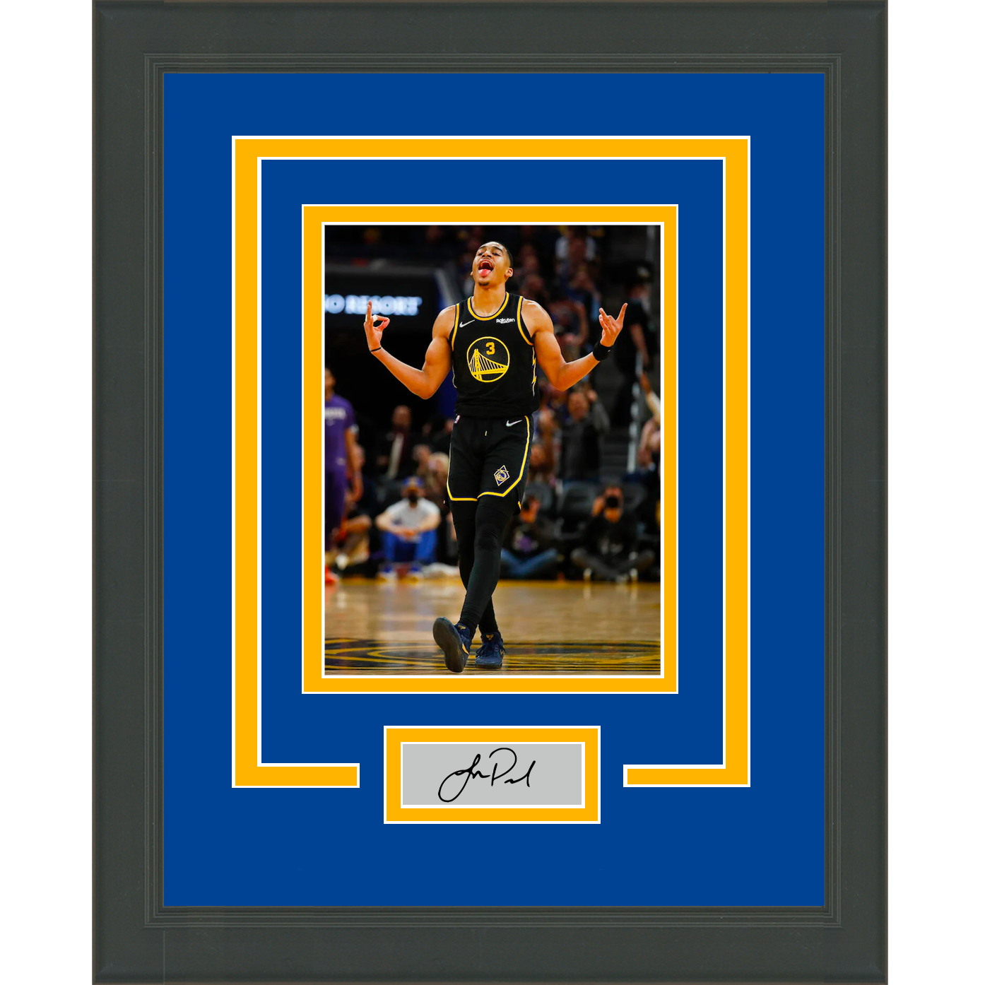Framed Jordan Poole Facsimile Laser Engraved Signature Auto Golden State Warriors 11x14 Basketball Photo