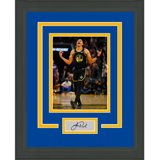 Framed Jordan Poole Facsimile Laser Engraved Signature Auto Golden State Warriors 11x14 Basketball Photo