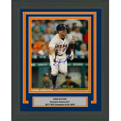 Framed Autographed/Signed Jose Altuve Houston Astros 16x20 Baseball Photo JSA COA #3