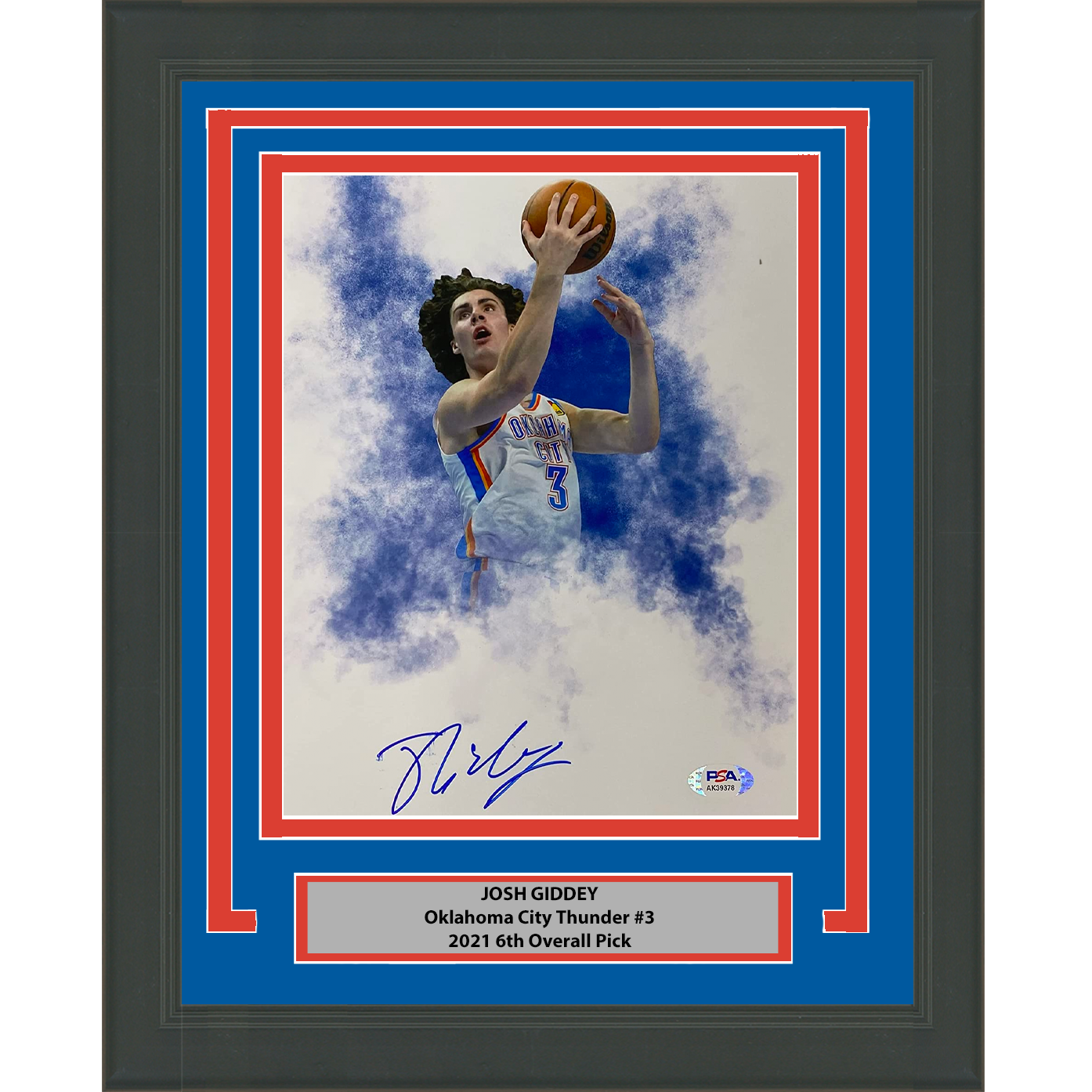 Framed Autographed/Signed Josh Giddey Oklahoma City Thunder 8x10 Basketball Photo PSA/DNA COA
