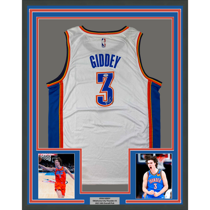 Framed Autographed/Signed Josh Giddey 35x39 Oklahoma City Thunder White Authentic Basketball Jersey PSA/DNA COA