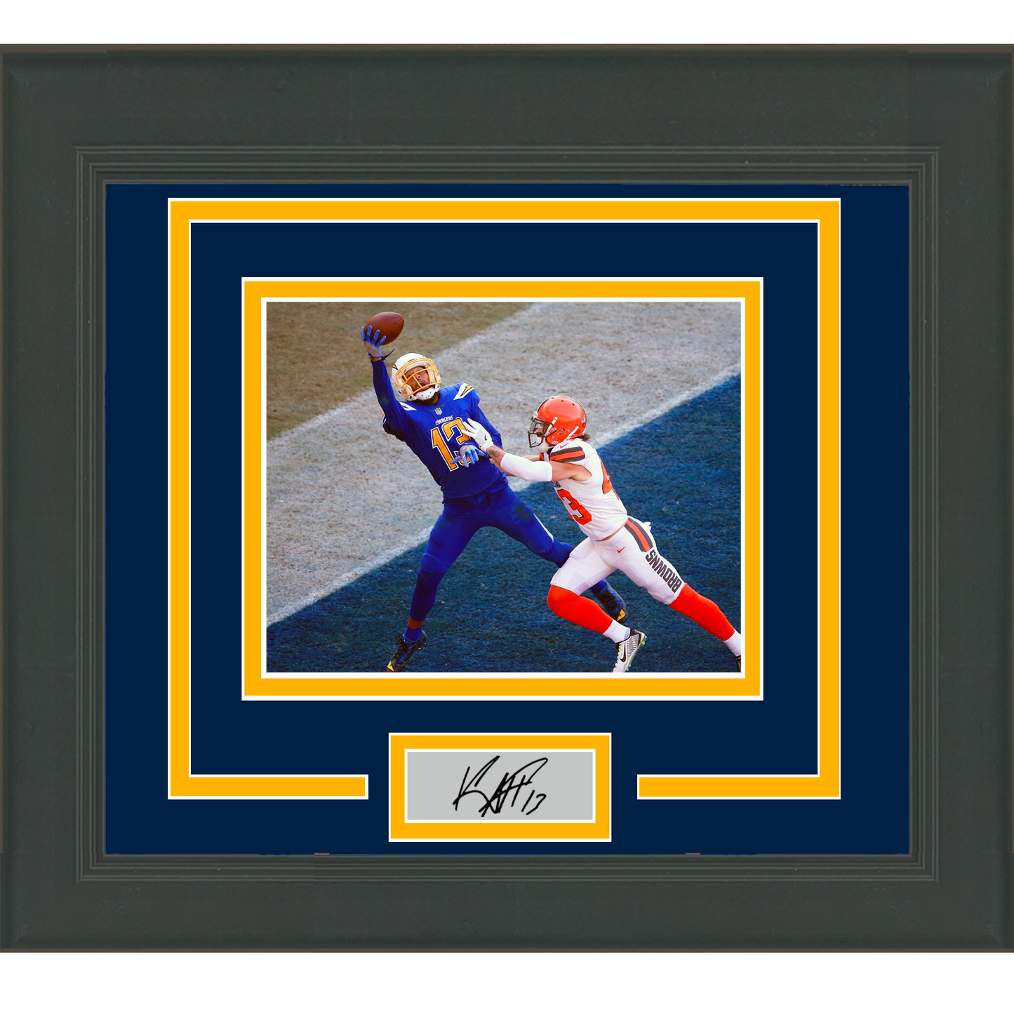 Framed Keenan Allen Facsimile Laser Engraved Signature Auto Los Angeles Charger 11x14 Football Photo