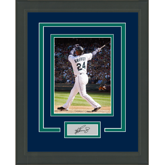 Framed Ken Griffey Jr Facsimile Laser Engraved Signature Auto Seattle Mariners 11x14 Baseball Photo