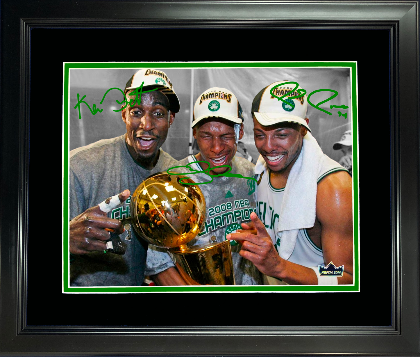 Framed Kevin Garnett Paul Pierce Ray Allen Boston Celtics Facsimile Laser Engraved Signature Auto 11"x14" Basketball Photo HOFSM Holo