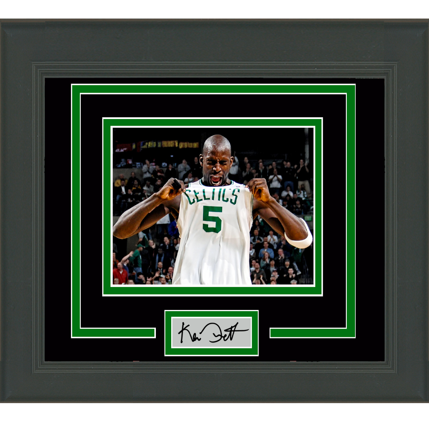 Framed Kevin Garnett Facsimile Laser Engraved Signature Auto Boston Celtics 11x14 Basketball Photo