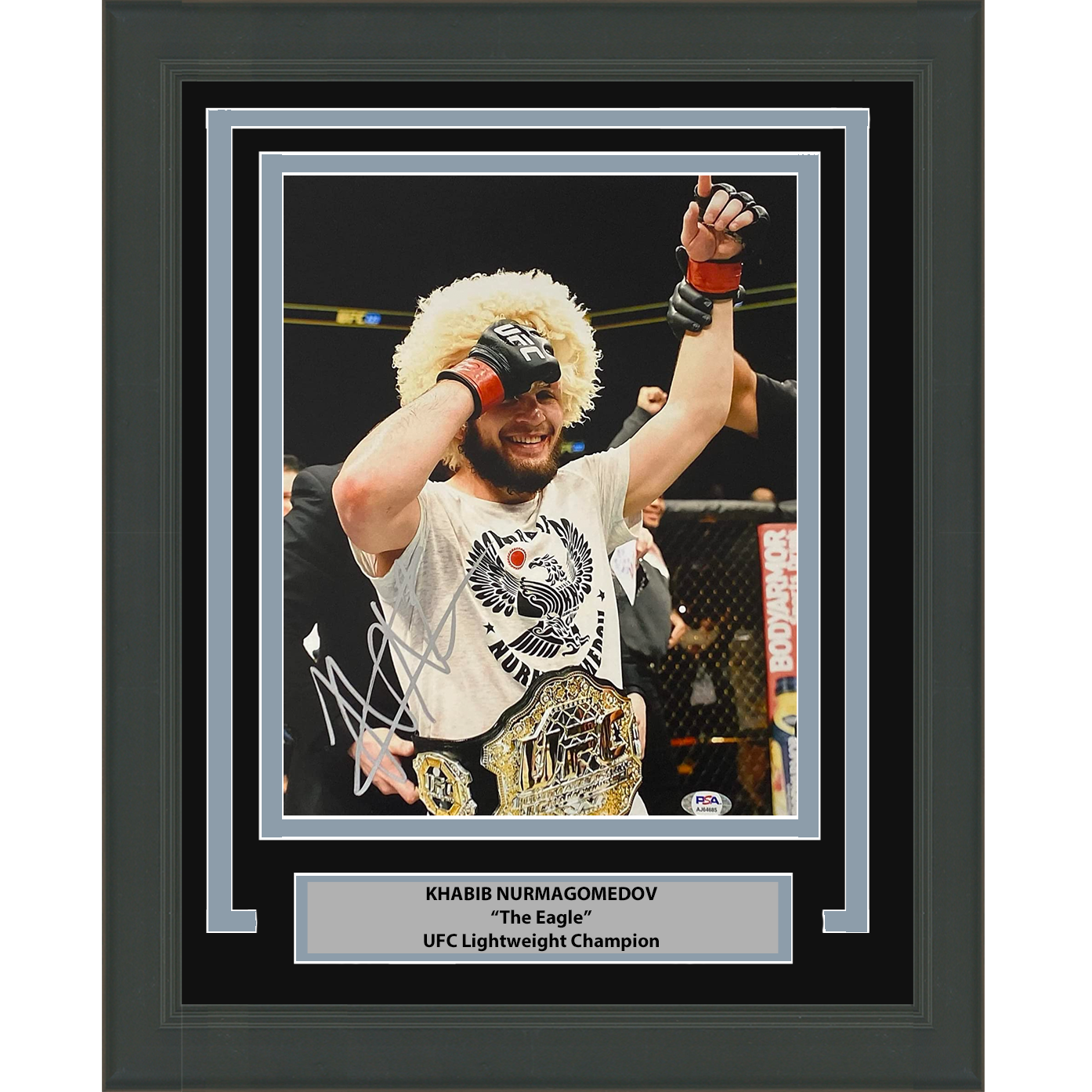 Framed Autographed/Signed Khabib Nurmagomedov UFC MMA Ultimate Fighting 11x14 Photo PSA/DNA COA