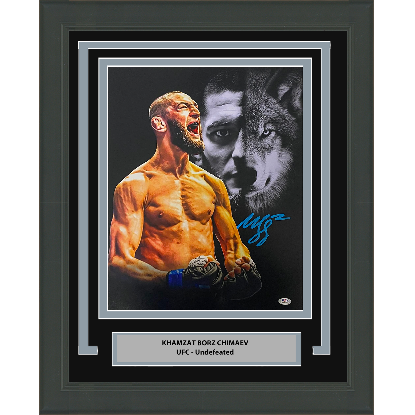 Framed Autographed/Signed Khamzat Borz Chimaev UFC MMA Ultimate Fighting 16x20 Photo PSA/DNA COA