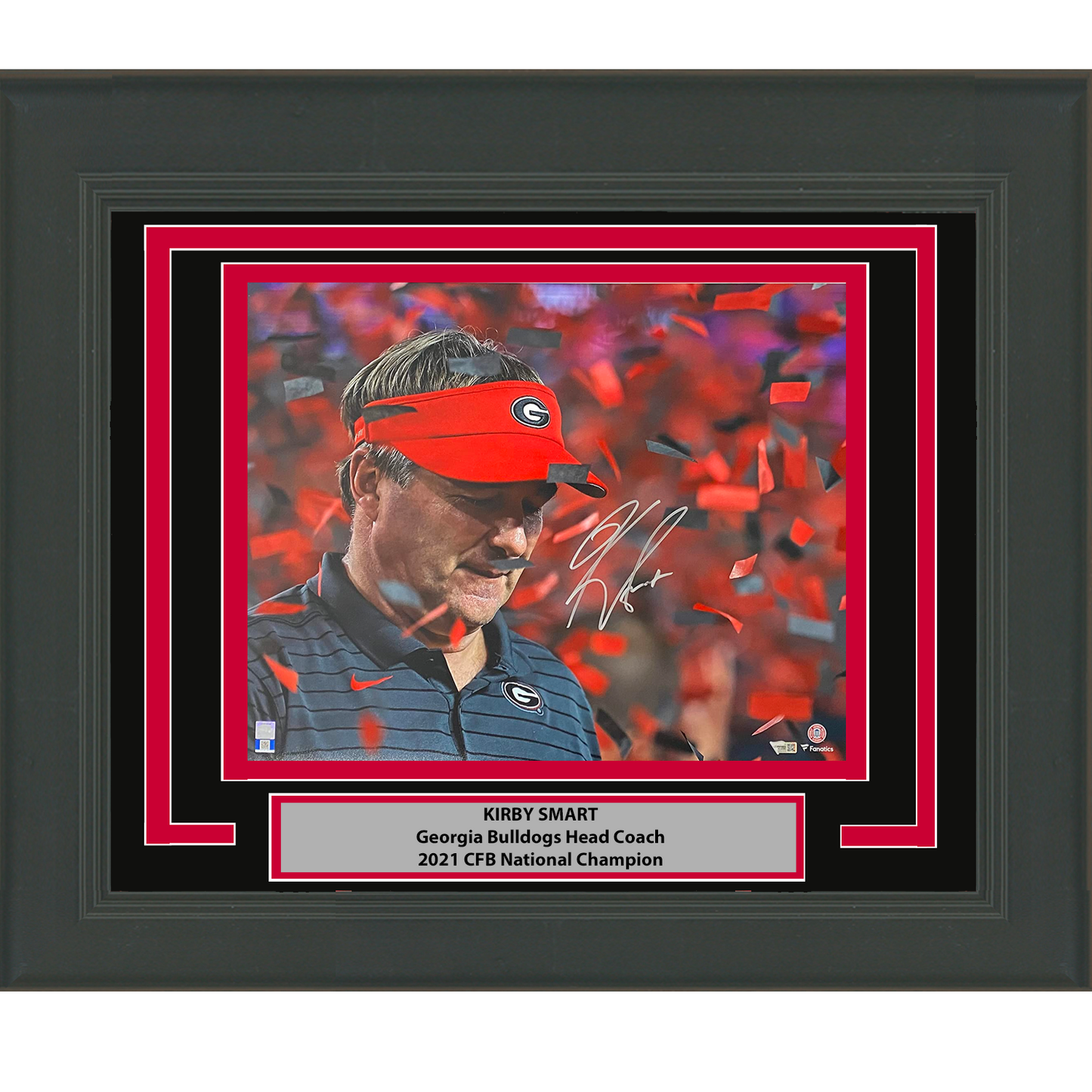 Framed Autographed/Signed Kirby Smart Georgia Bulldogs 2021 National Champions 16x20 College Football Photo Fanatics COA
