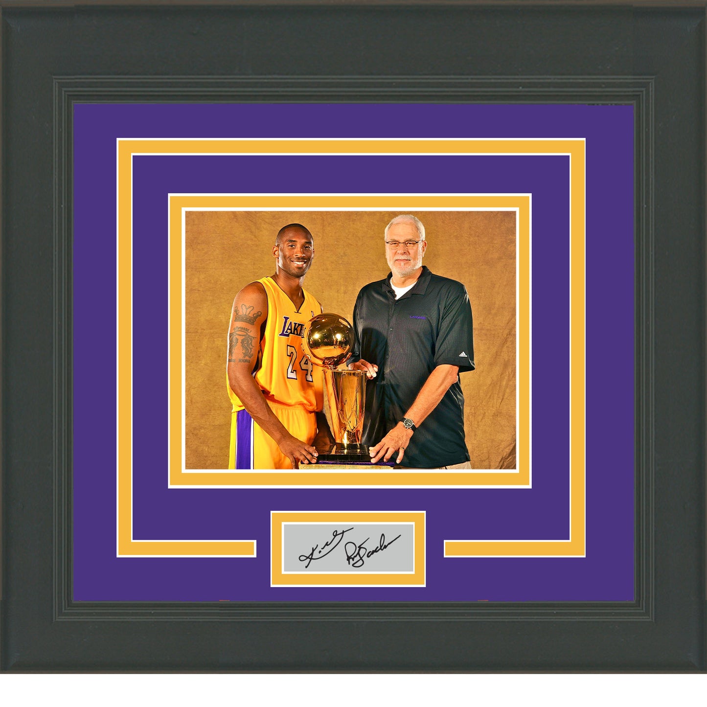 Framed Kobe Bryant and Phil Jackson Facsimile Laser Engraved Signature Auto Los Angeles Lakers 11x14 Basketball Photo