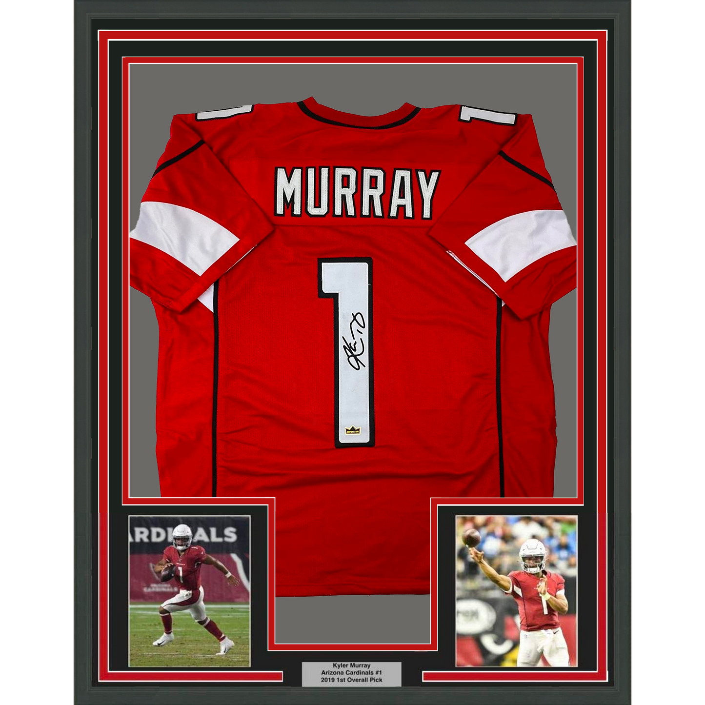 Framed Facsimile Autographed Kyler Murray 35x39 Arizona Red Reprint Laser Auto Football Jersey