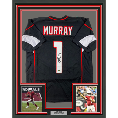 Framed Facsimile Autographed Kyler Murray 35x39 Arizona Black Reprint Laser Auto Football Jersey