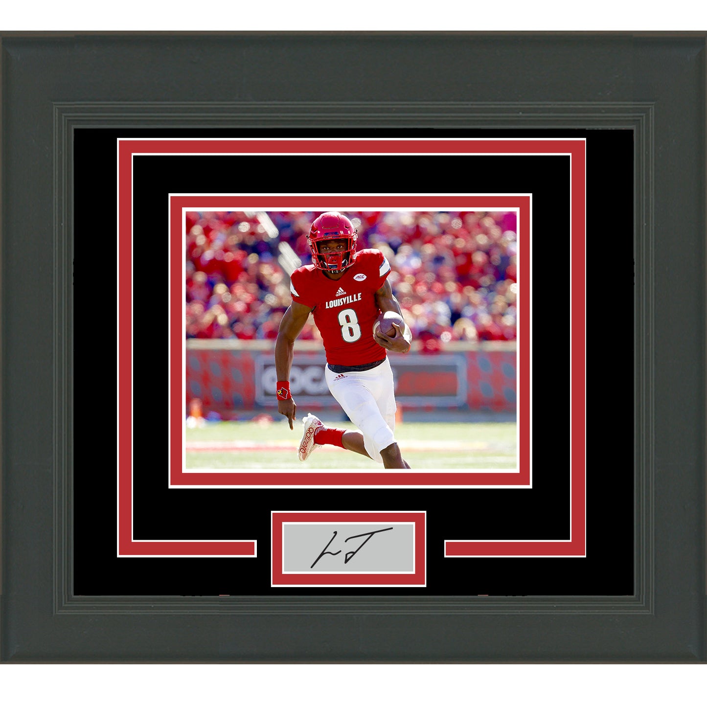 Framed Lamar Jackson Facsimile Laser Engraved Signature Auto Louisville Cardinals 11x14 Football Photo