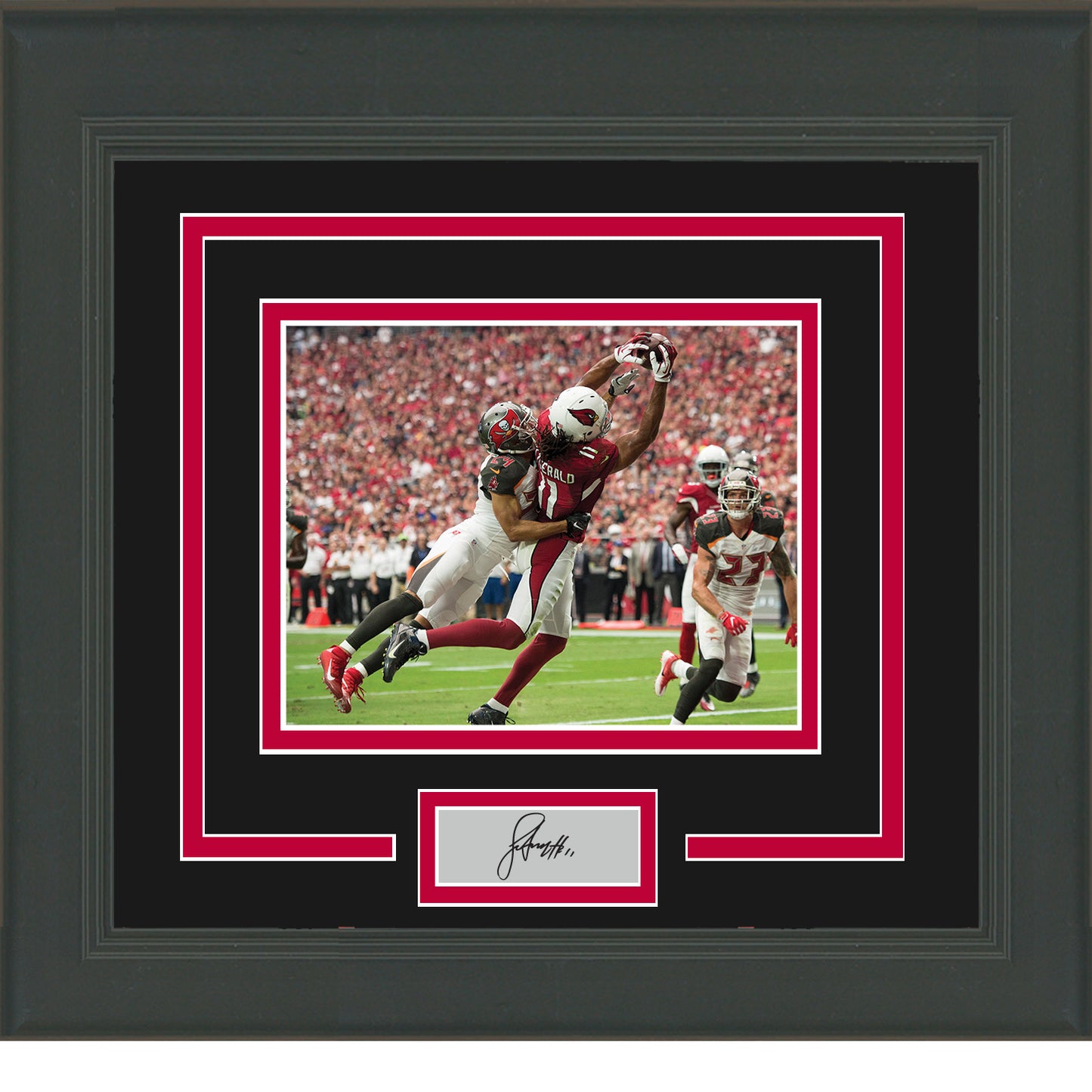 Framed Larry Fitzgerald Facsimile Laser Engraved Signature Auto Arizona Cardinals 11x14 Football Photo