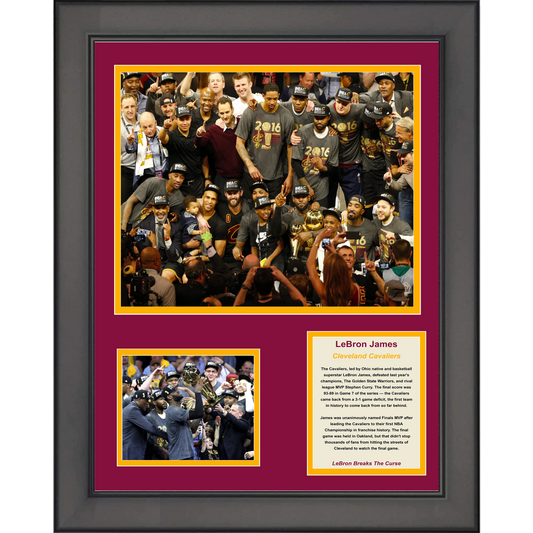 Framed Cleveland Cavaliers 2016 NBA Champions LeBron James MVP Basketball 11"x14" Three Photo Collage