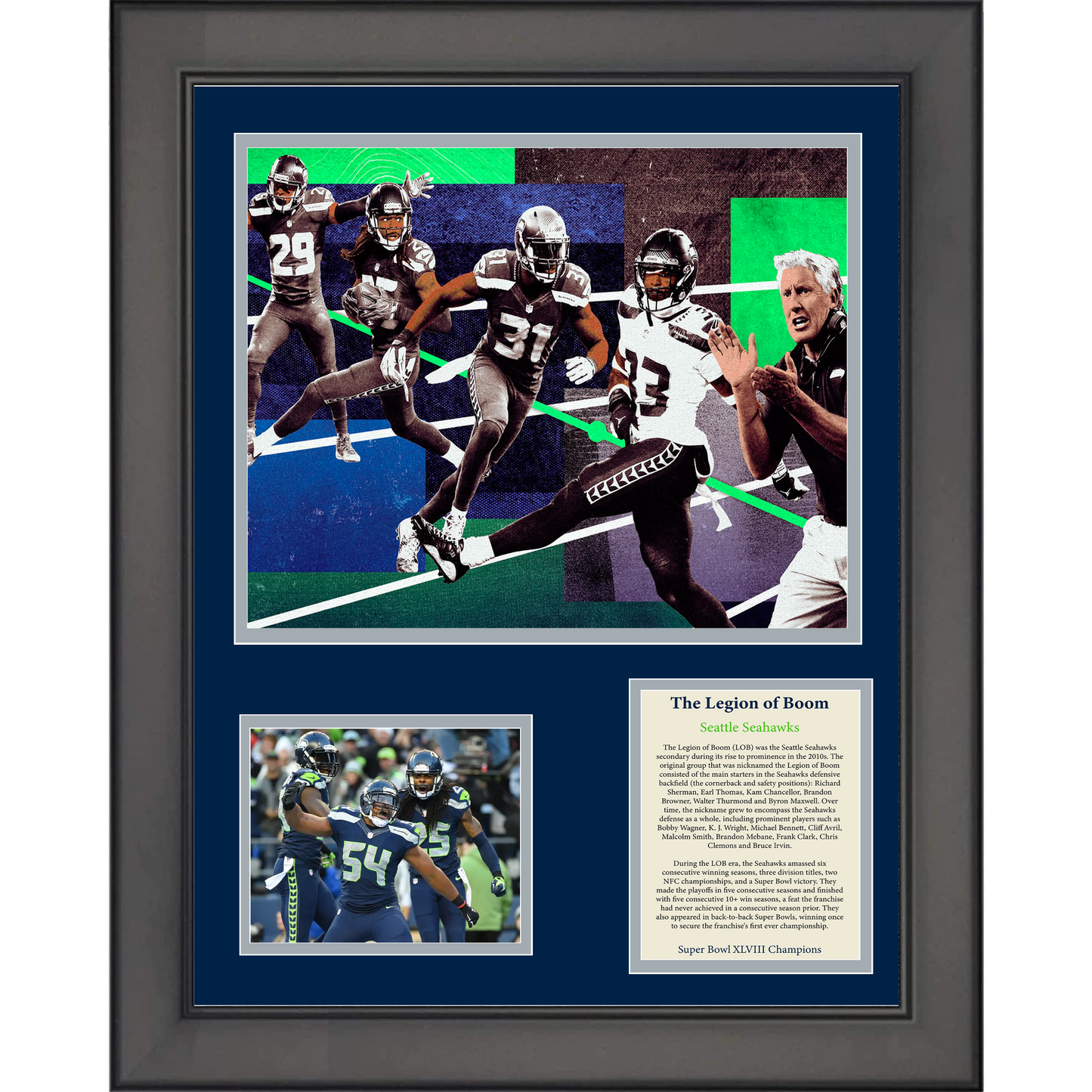 Framed Seattle Seahawks Legion of Boom Legendary Defense 11"x14" Football Three Photo Collage