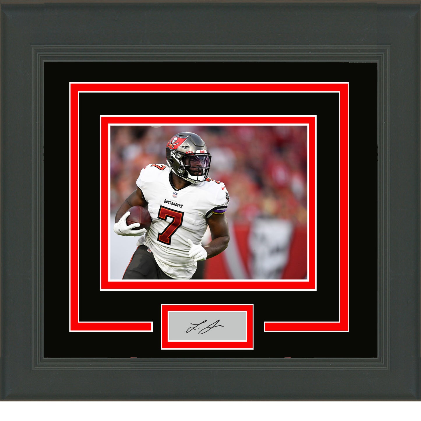 Framed Leonard Fournette Facsimile Laser Engraved Signature Auto Tampa Bay Buccaneers 11x14 Football Photo