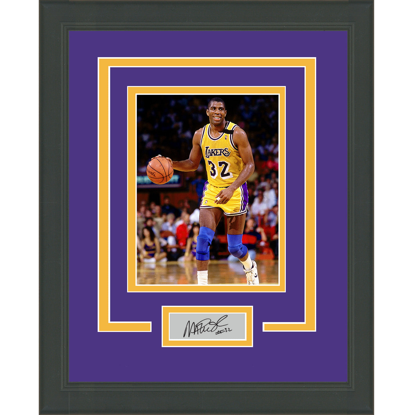 Framed Magic Johnson Facsimile Laser Engraved Signature Auto Los Angeles Lakers 11x14 Basketball Photo