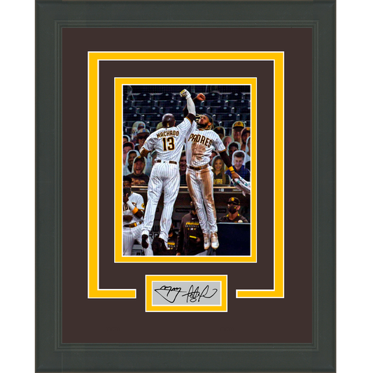 Framed Fernando Tatis Jr Manny Machado Dual Facsimile Laser Engraved Signature Auto San Diego Padres 11x14 Baseball Photo