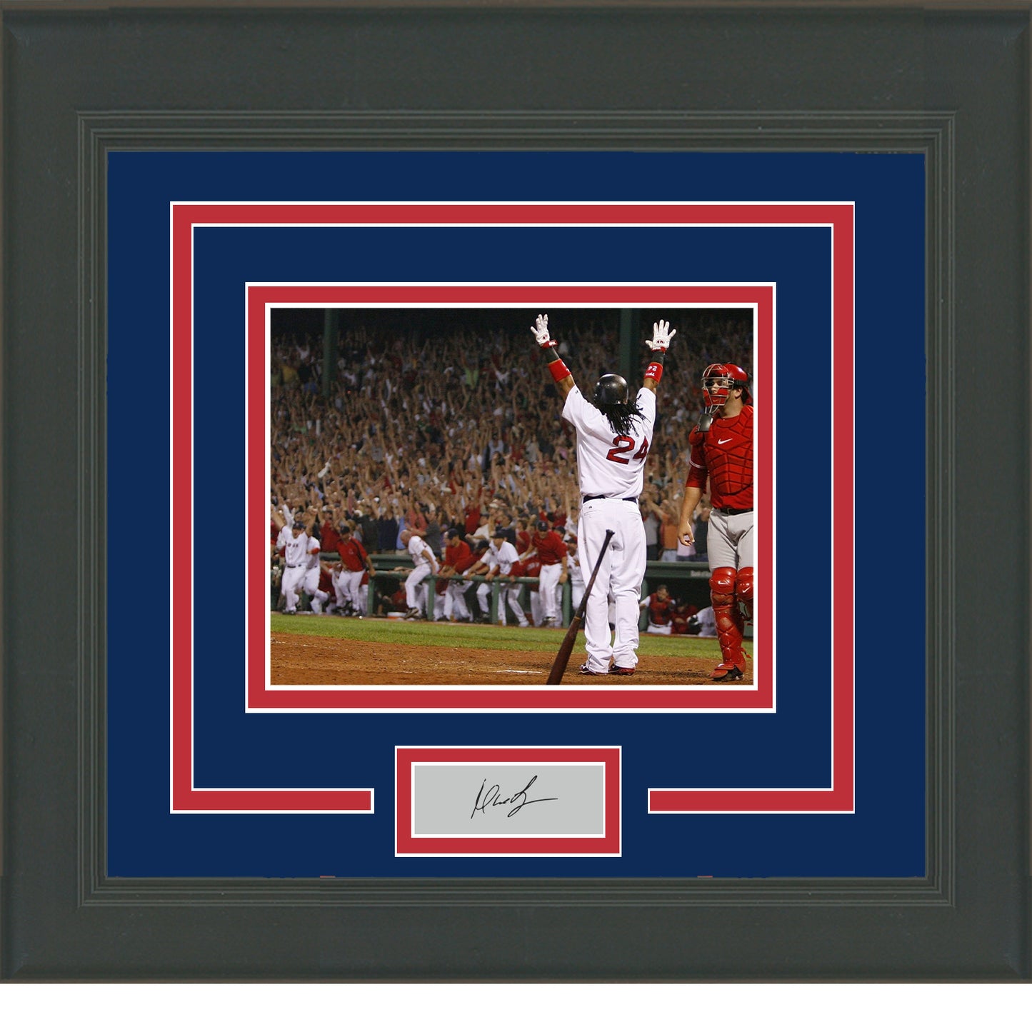 Framed Manny Ramirez Facsimile Laser Engraved Signature Auto Boston Red Sox 11x14 Baseball Photo