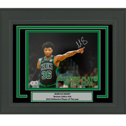 Framed Autographed/Signed Marcus Smart Boston Celtics 8x10 Basketball Photo Beckett BAS COA