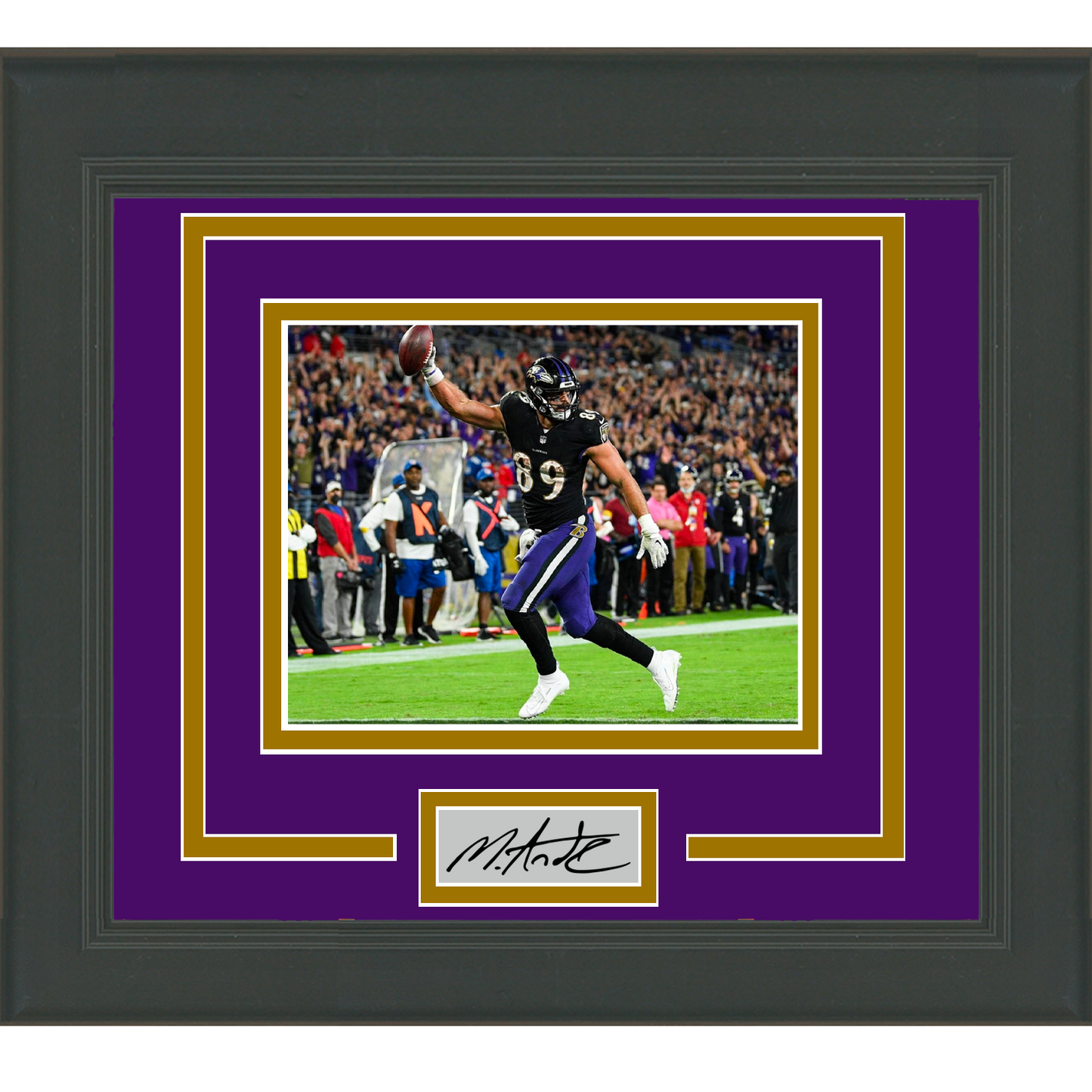 Framed Mark Andrews Facsimile Laser Engraved Signature Auto Baltimore Ravens 11x14 Football Photo