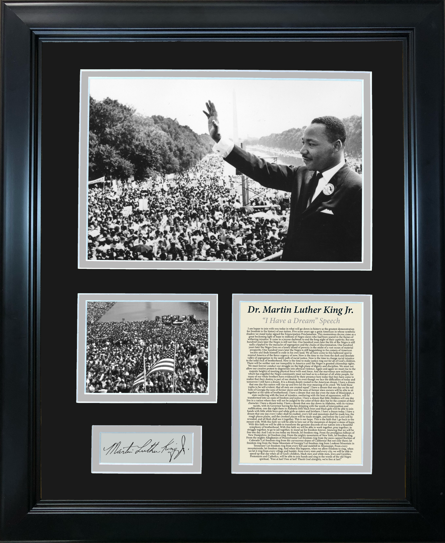 Framed Dr. Martin Luther King Jr. I Have a Dream Speech Facsimile Laser Engraved Signature Auto 11"x14" Photo Sig Collage