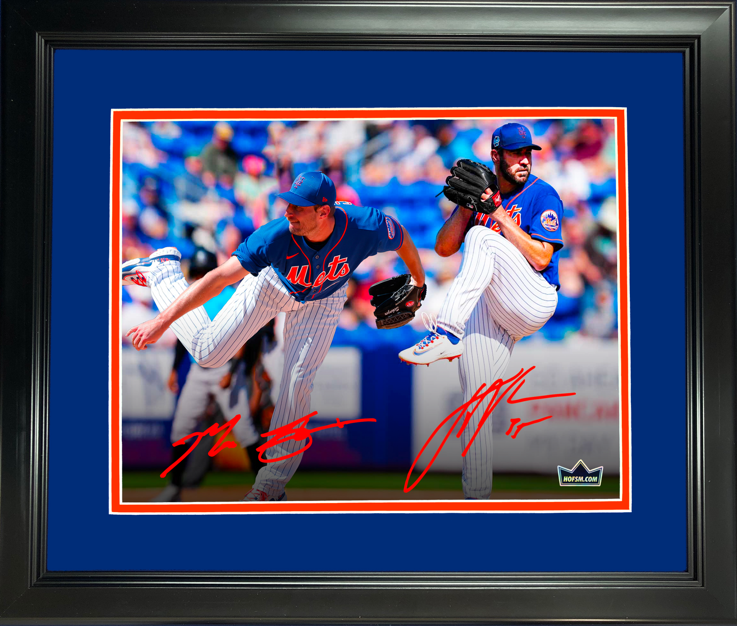 Framed Max Scherzer and Justin Verlander New York Mets Dual Facsimile Laser Engraved Signature Auto 11"x14" Baseball Photo HOFSM Holo