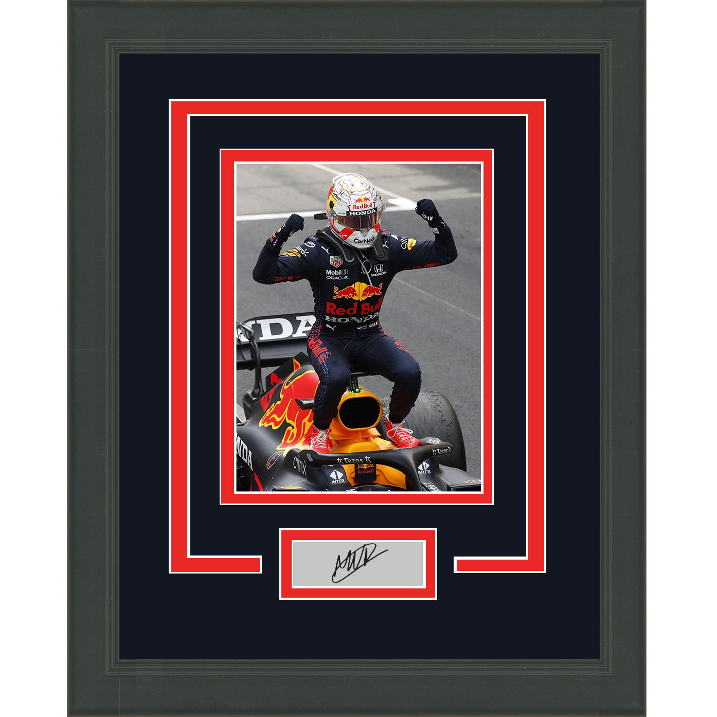 Framed Max Verstappen Facsimile Laser Engraved Signature Auto 11x14 F1 Photo
