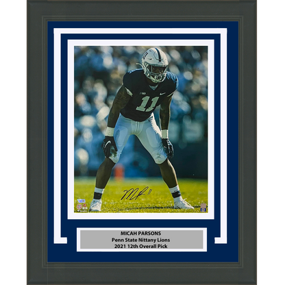 Framed Autographed/Signed Micah Parsons Penn State Nittany Lions 16x20 Football Photo Fanatics COA