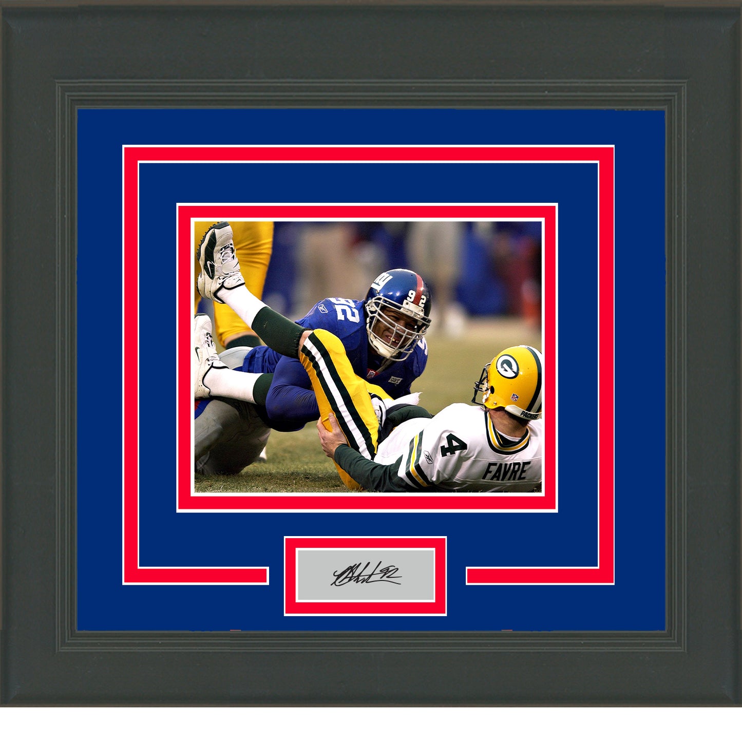 Framed Michael Strahan Facsimile Laser Engraved Signature Auto New York Giants 11x14 Football Photo